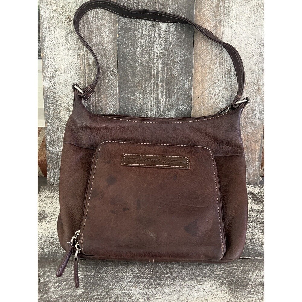 Fossil Genuine Top-Grain Leather Bag Brown Purse Soft Pebbled Wallet Pocket